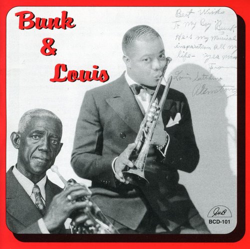 the album cover for Johnson/Armstrong - Bunk and Louis