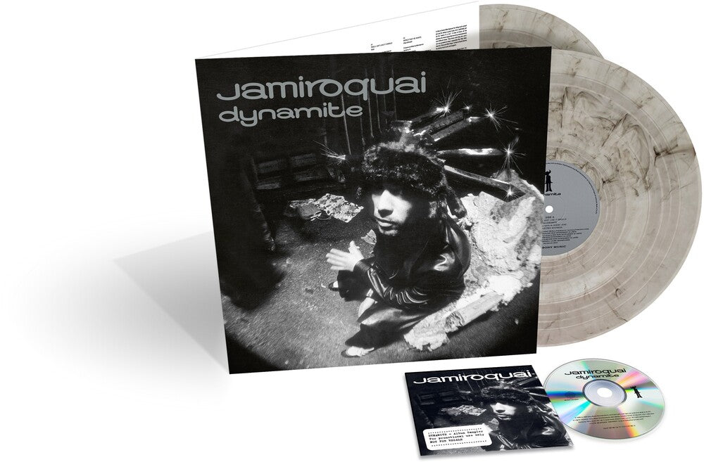 the album cover for Jamiroquai - Dynamite: 20th Anniversary - 'Dynamite Smoke' Colored Vinyl with CD