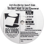 Gruv'n Disco Affair Featuring Sharon M. Brown* : You Don't Want To Lose It (Deep In Your Soul) (12")