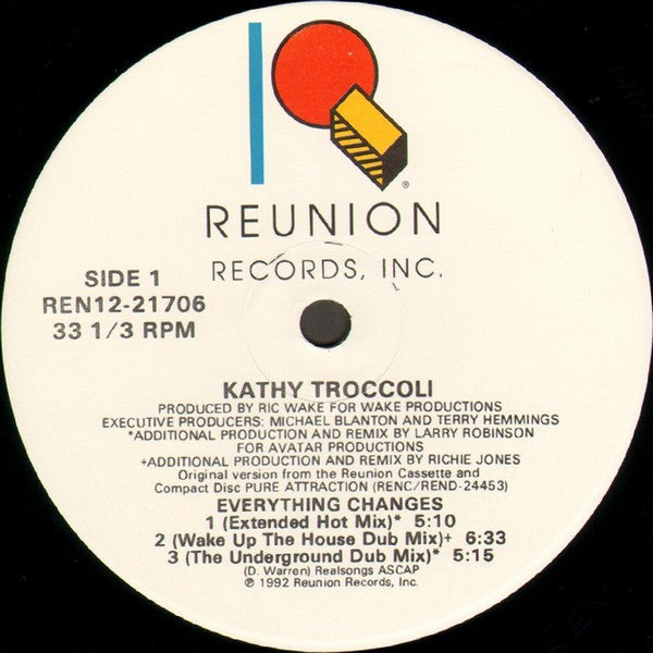 Kathy Troccoli : Everything Changes (12", Maxi, Promo)