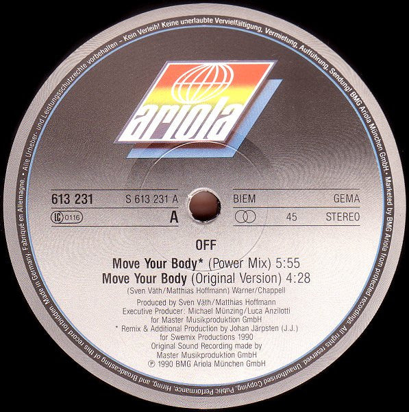 Off : Move Your Body (12", Maxi)