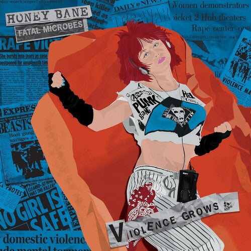 Honey Bane (Fatal Microbes) - Violence Grows - Bruised Black & Blue Vinyl (Vinyl)