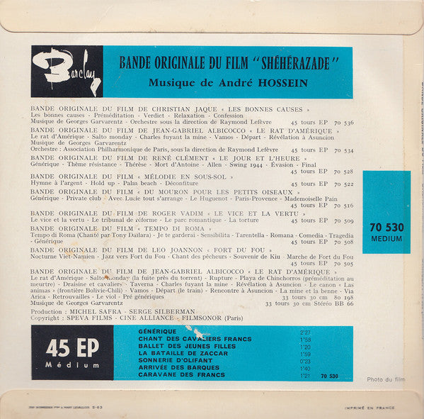 André Hossein : Shéhérazade (Bande Originale Du Film) (7", EP)