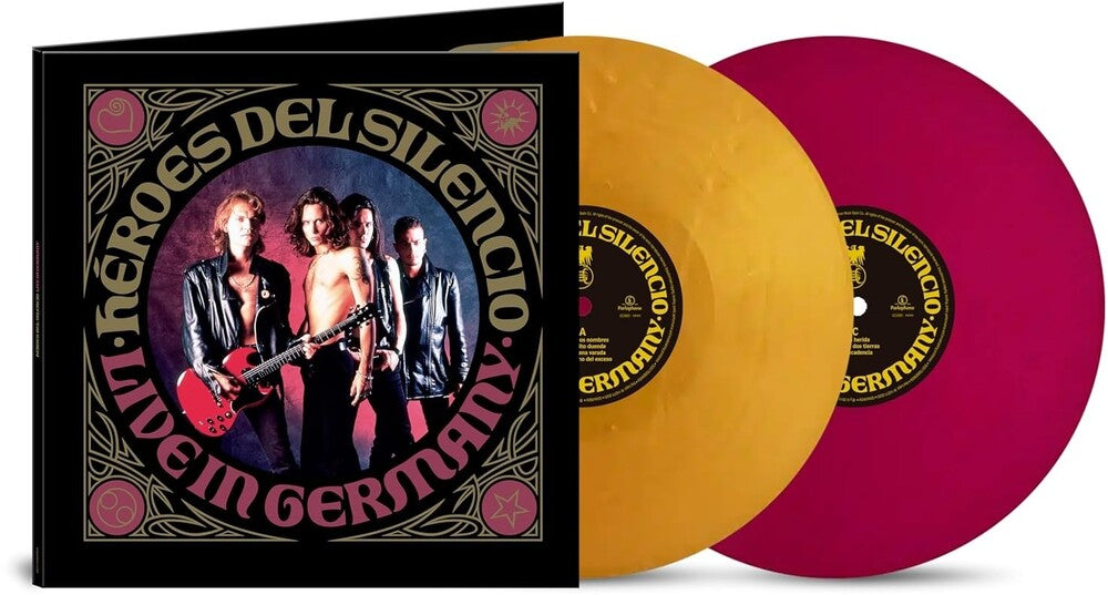 the album cover for Heroes Del Silencio - Live In Germany - Gold & Purple Vinyl