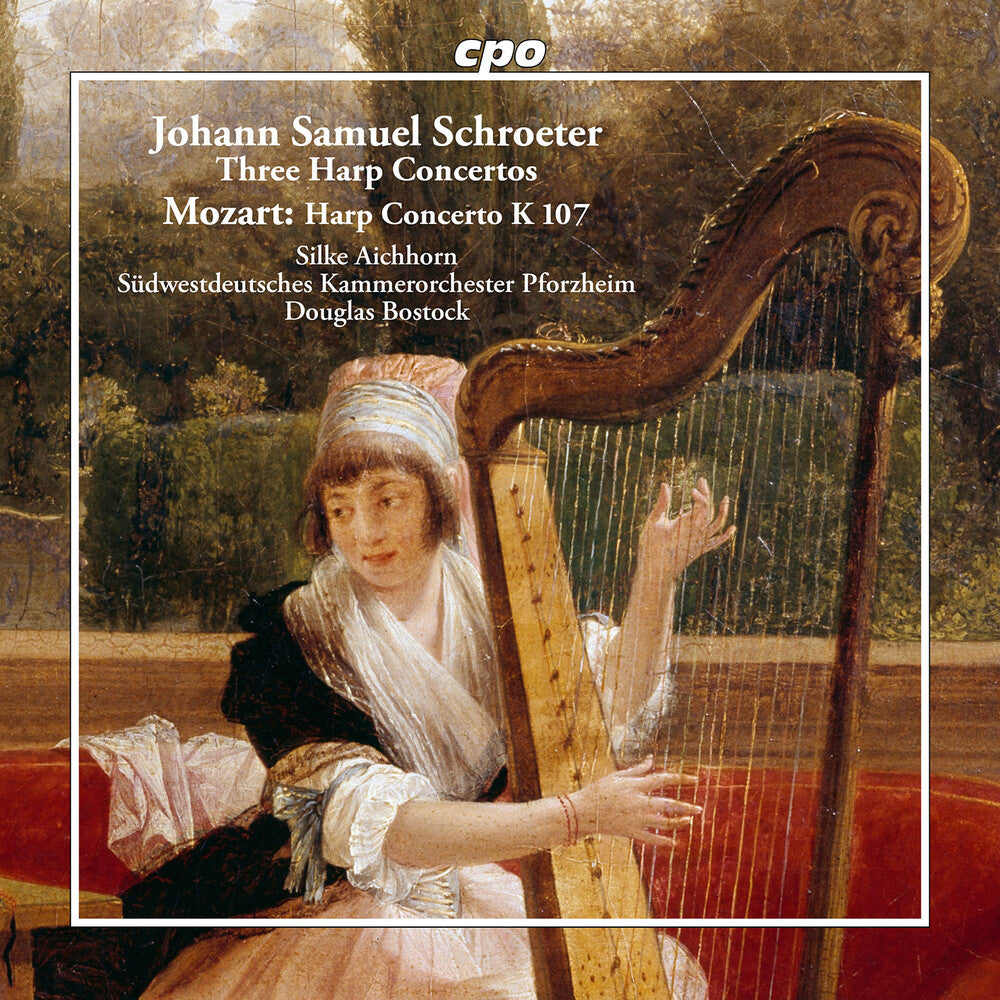 the album cover for Silke Aichhorn - Johann Samuel Schroeter: Three Harp Cons Wolfgang
