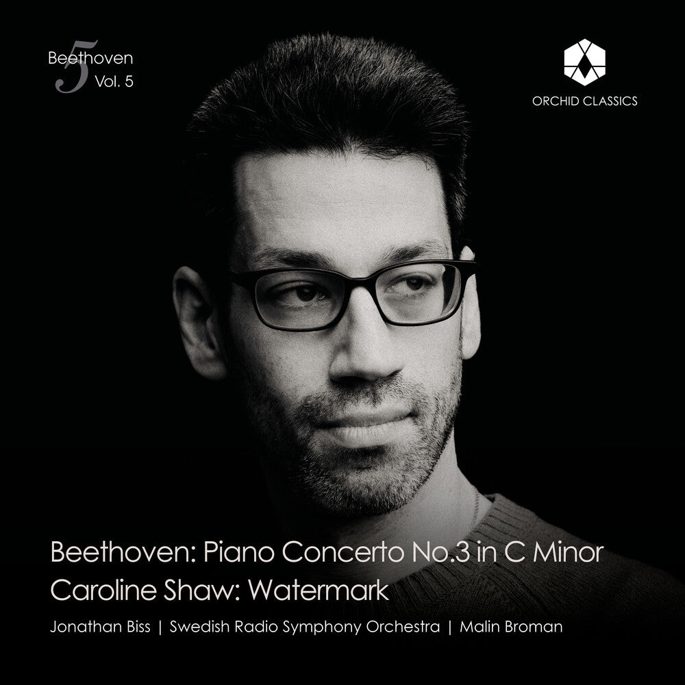 the album cover for Jonathan Biss/ Swedish Radio Symphony - Beethoven: Piano Concerto No.3; Shaw: Watermark