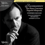 the album cover for Rachmaninoff / Hough / Litton / Dallas Symphony - Rachmaninoff: Piano Ctos 1-4 / Paganini Rhapsody