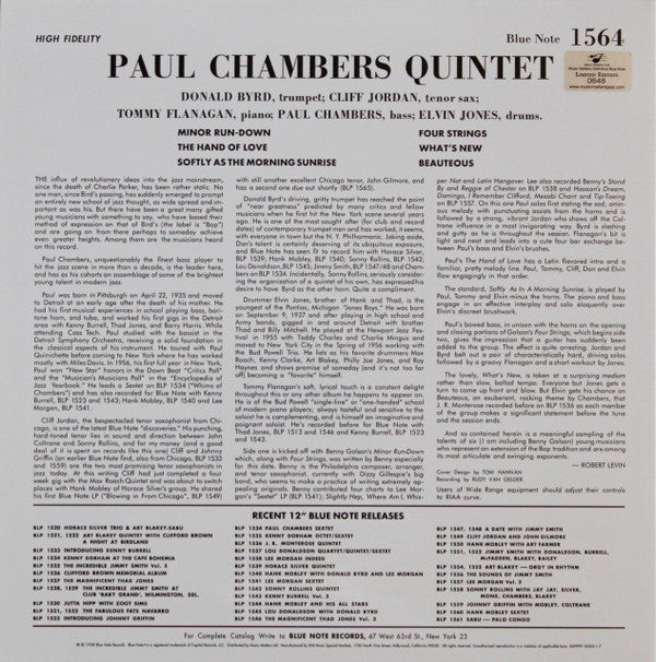 Paul Chambers Quintet With Donald Byrd, Clifford Jordan, Tommy Flanagan, Elvin Jones : Paul Chambers Quintet (2x12", Album, Mono, Ltd, RE)