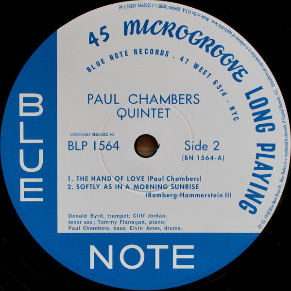 Paul Chambers Quintet With Donald Byrd, Clifford Jordan, Tommy Flanagan, Elvin Jones : Paul Chambers Quintet (2x12", Album, Mono, Ltd, RE)
