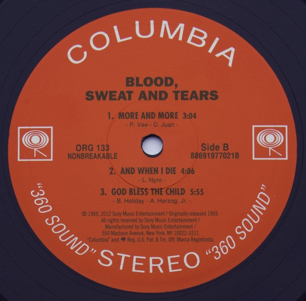 Blood, Sweat And Tears : Blood, Sweat And Tears (2x12", Album, Ltd, Num, RE, RM, 180)