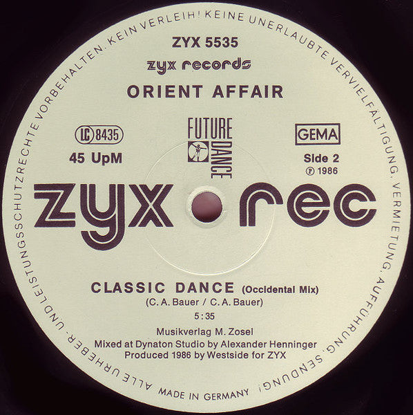 Orient Affair : Classic Dance (12", Maxi)