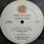 Instructions : Don't Say Love (12", Promo)