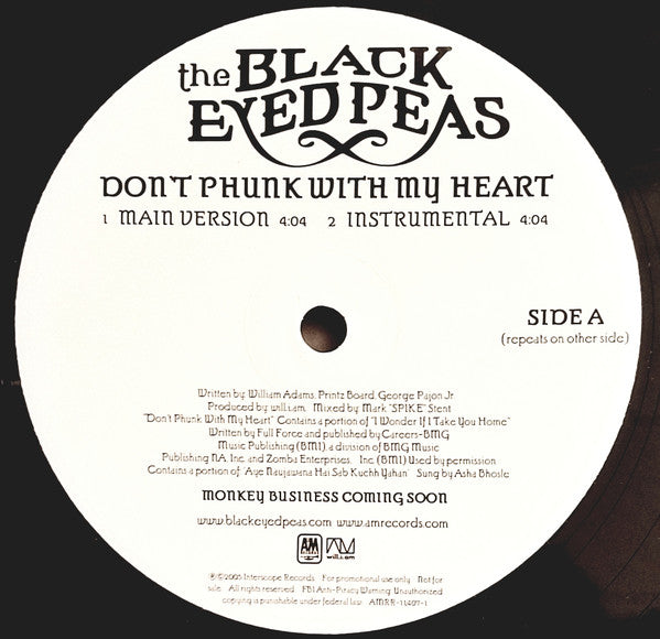 The Black Eyed Peas* : Don't Phunk With My Heart (12", Promo)