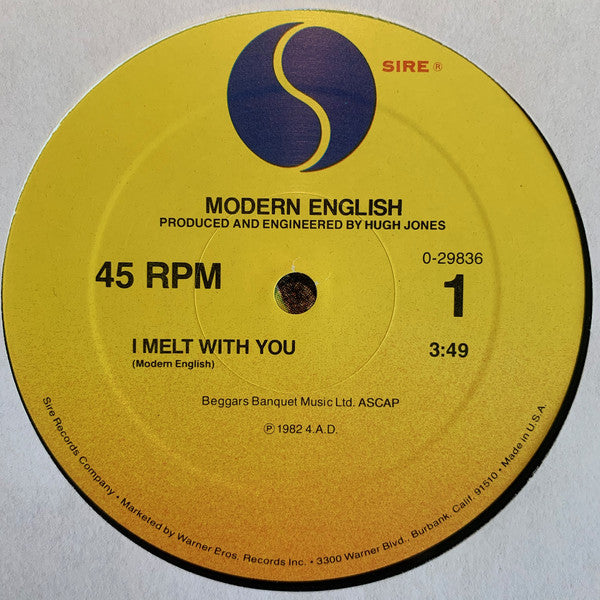Modern English : I Melt With You (12", Maxi, All)