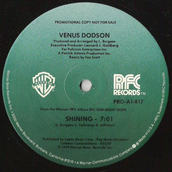 Venus Dodson : Shining / He Said, She Said (12", Promo)