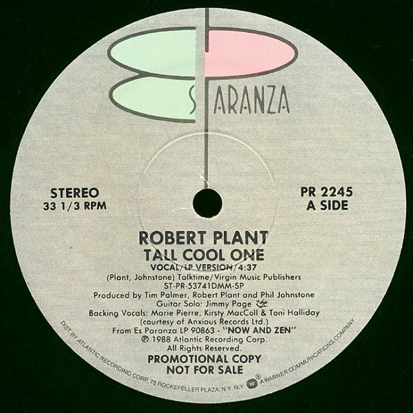 Robert Plant : Tall Cool One (12", Promo)
