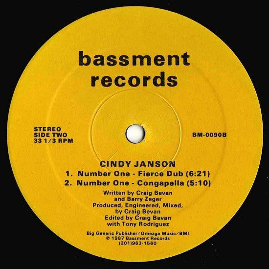 Cindy Janson : Number One (12")