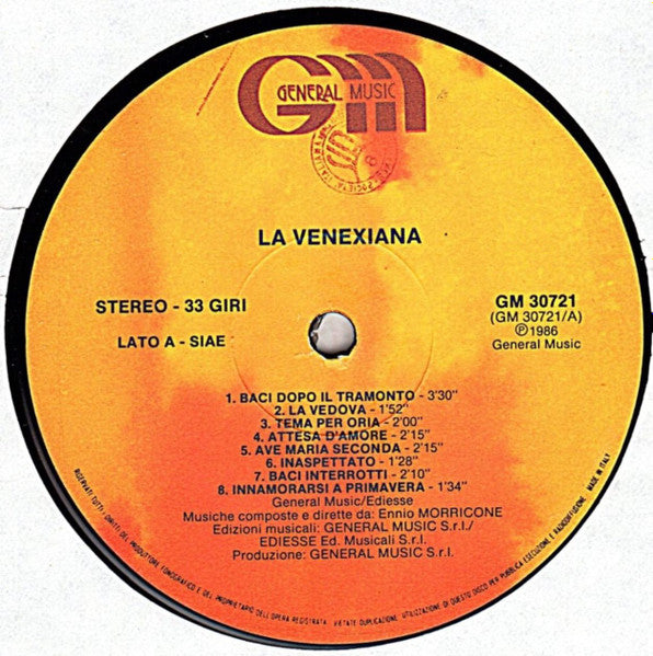 Ennio Morricone : La Venexiana (LP)