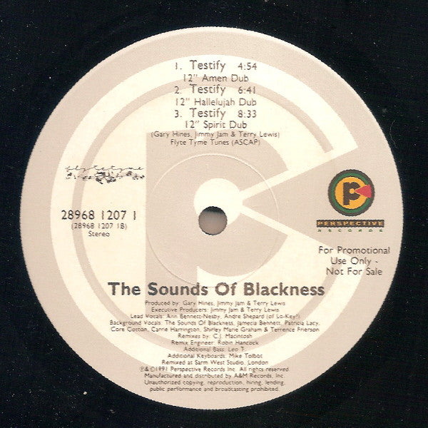 The Sounds Of Blackness* : Testify (12", Promo)