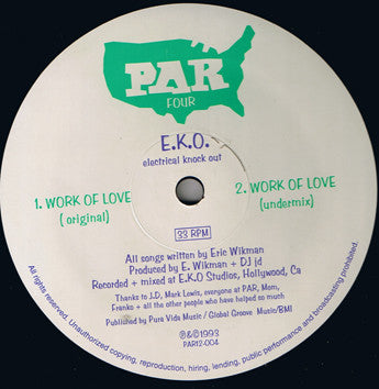 E.K.O. : Work Of Love (12")