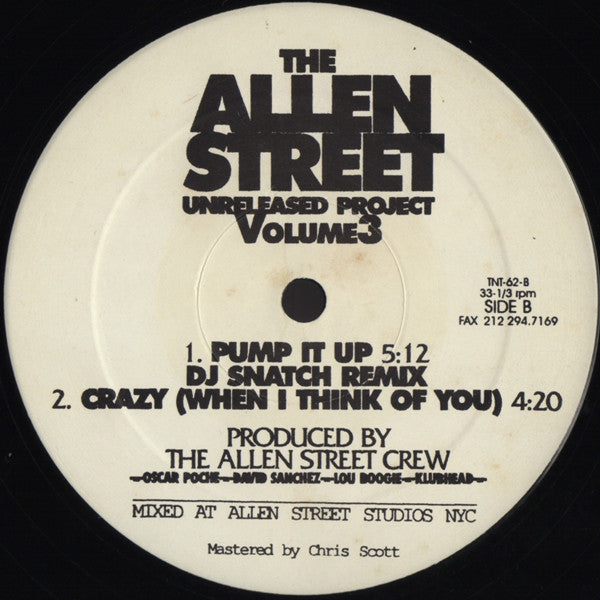 The Allen Street Crew : The Allen Street Unreleased Project Volume 3 (12")