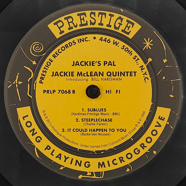 Jackie McLean Quintet Introducing Bill Hardman : Jackie's Pal (LP, Album, Mono, Ltd, RE, 200)