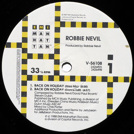 Robbie Nevil : Back On Holiday (12")