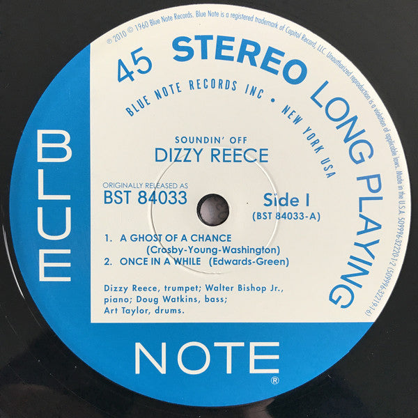Dizzy Reece : Soundin' Off (2x12", Album, Ltd, Num, RE, 180)