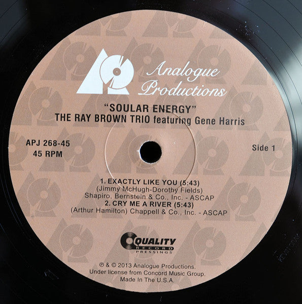 The Ray Brown Trio* Featuring Gene Harris : Soular Energy (2xLP, Ltd, RE, RM, 200)