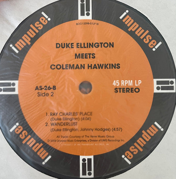 Duke Ellington Meets Coleman Hawkins : Duke Ellington Meets Coleman Hawkins (2x12", Ltd, Num, RM, 180)