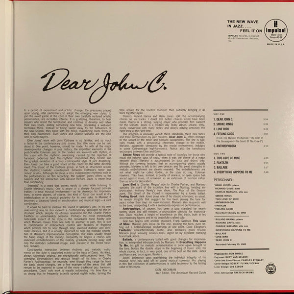 Elvin Jones : Dear John C. (2xLP, Ltd, RE, RM, Gat)