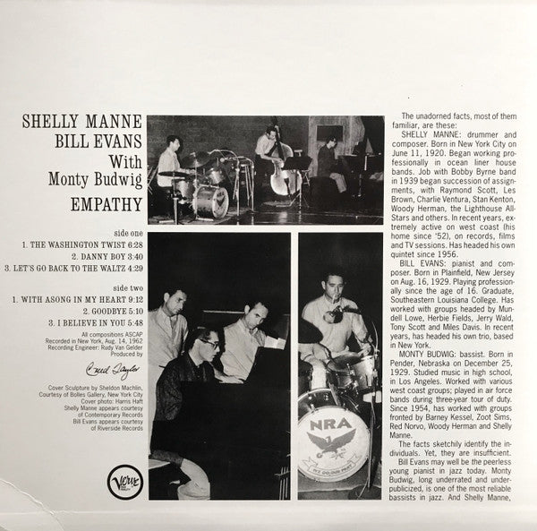 Shelly Manne / Bill Evans With Monty Budwig : Empathy (2x12", Ltd, Num, RM, 200)