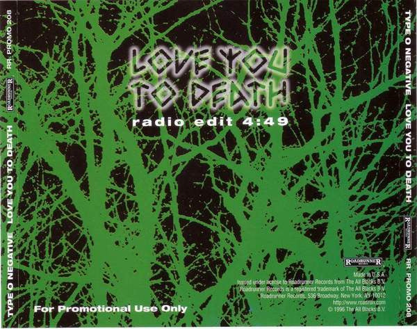 Type O Negative : Love You To Death (CD, Single, Promo)