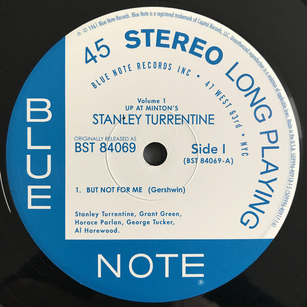 Stanley Turrentine : Up At "Minton's", Vol. 1 (2x12", Album, Ltd, Num, RE, 180)