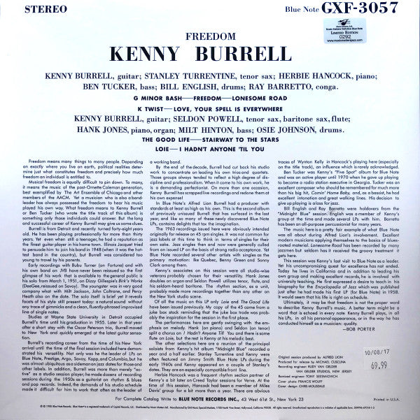 Kenny Burrell : Freedom (2x12", Album, Ltd, Num, RE, RM, 180)