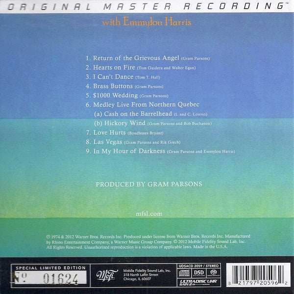Gram Parsons : Grievous Angel (SACD, Hybrid, Album, Ltd, Num, RM)