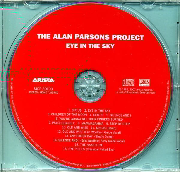 The Alan Parsons Project : Eye In The Sky (CD, Album, Mono, RE, RM, Blu)