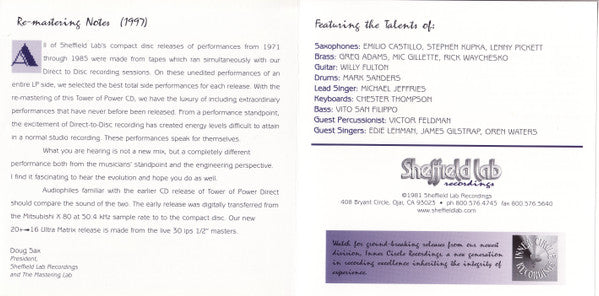 Tower Of Power : Direct Plus! (CD, Album, RE, RM)