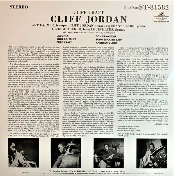 Clifford Jordan : Cliff Craft (2x12", Album, Ltd, Num, RE, 180)