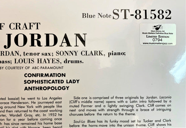 Clifford Jordan : Cliff Craft (2x12", Album, Ltd, Num, RE, 180)