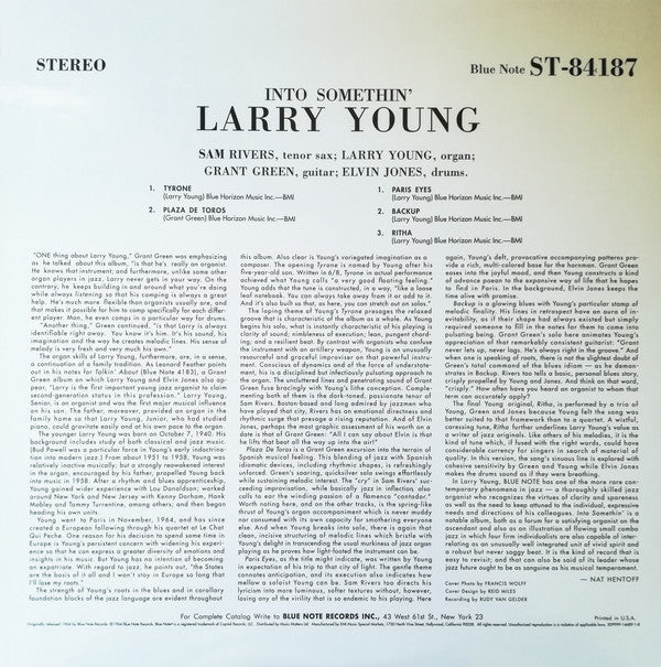 Larry Young : Into Somethin' (2xLP, Album, Ltd, RE, RM, 180)