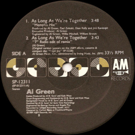 Al Green : As Long As We're Together (12", Single)