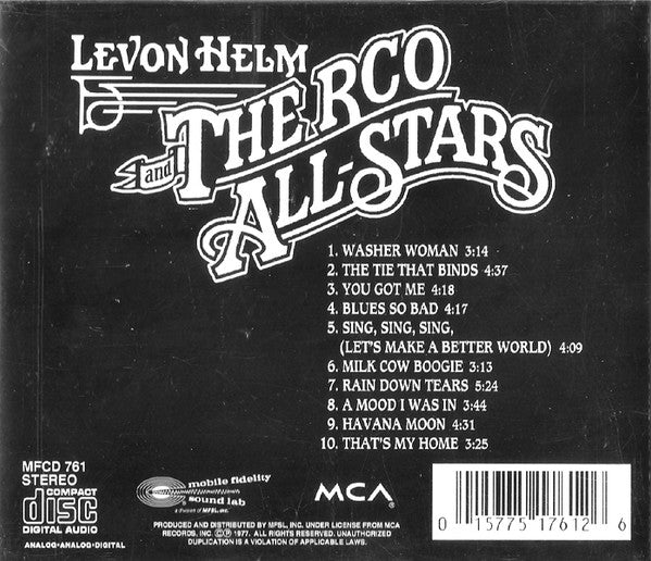 Levon Helm And The RCO All-Stars : Levon Helm And The RCO All-Stars (CD, Album, RE)