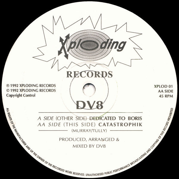DV8 (3) : Dedicated To Boris / Catastrophik (12")