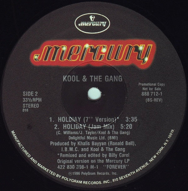 Kool & The Gang : Holiday (12", Single, Promo)