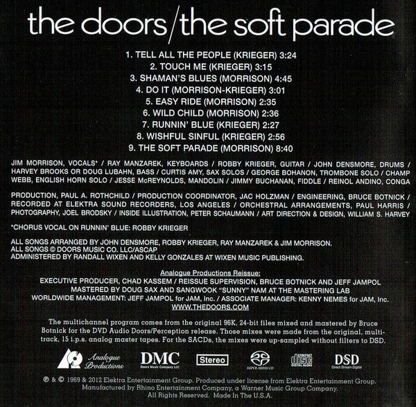 The Doors : The Soft Parade (SACD, Hybrid, Multichannel, Album, RE, RM, Sup)