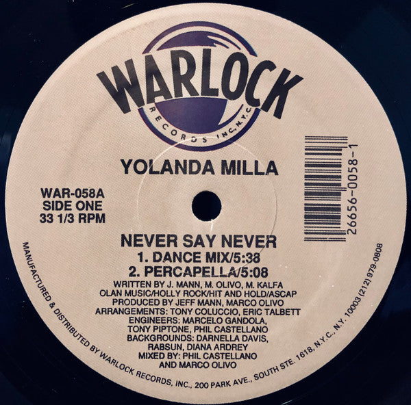Yolanda Milla : Never Say Never (12")