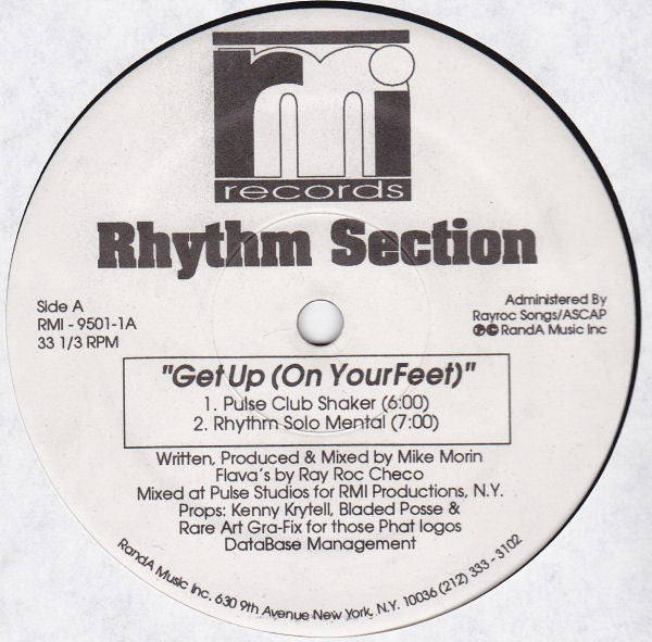 Rhythm Section (4) : Get Up (On Your Feet) (12", Whi)