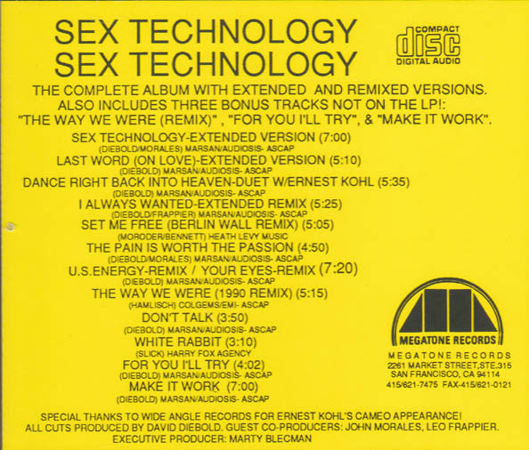 David Diebold & Kim Cataluna : Sex Technology (CD, Album)