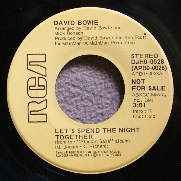 David Bowie : Let's Spend The Night Together (7", Single, Mono, Promo)